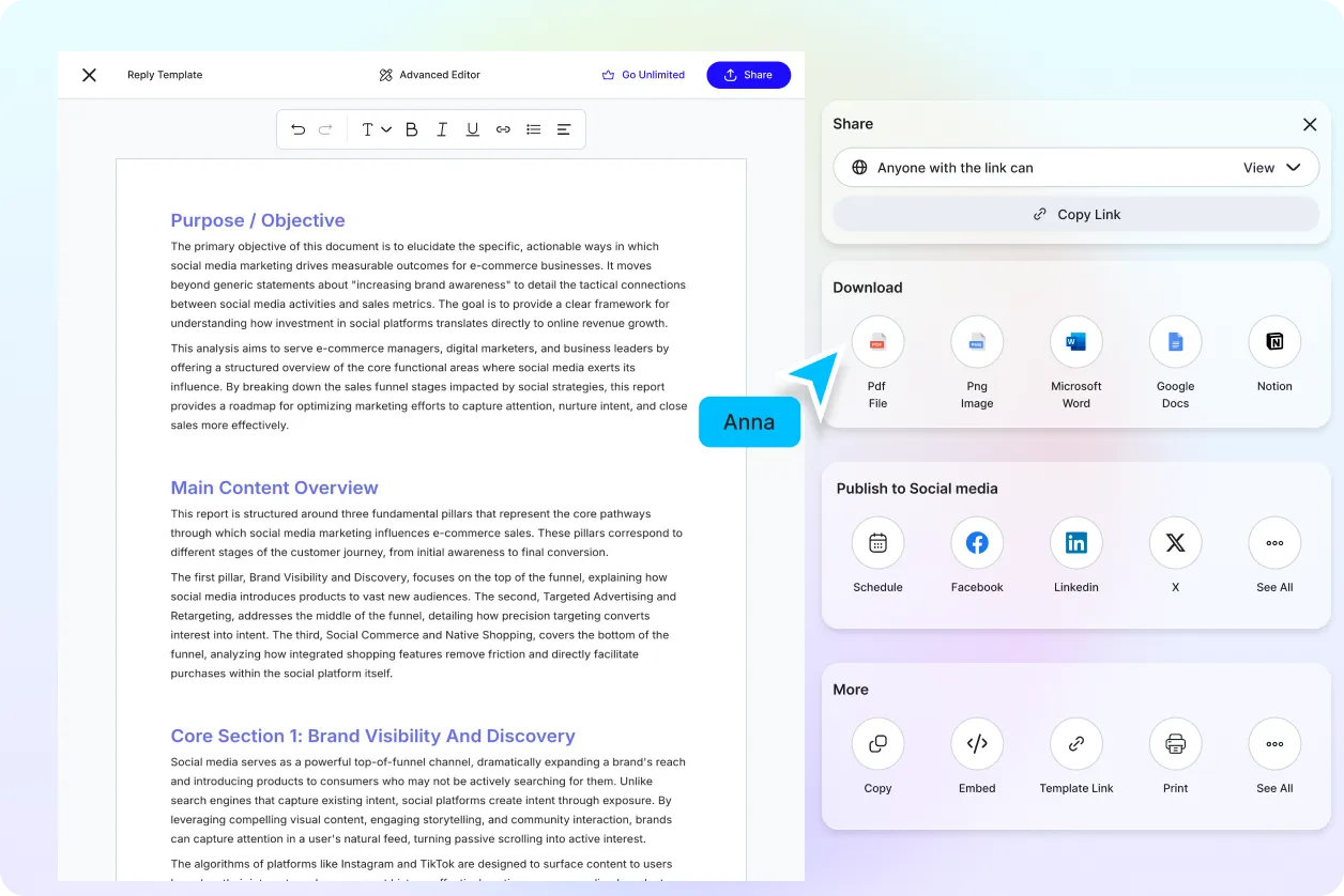 Free AI Reply Generator Tool, Create Reply Documents Online
