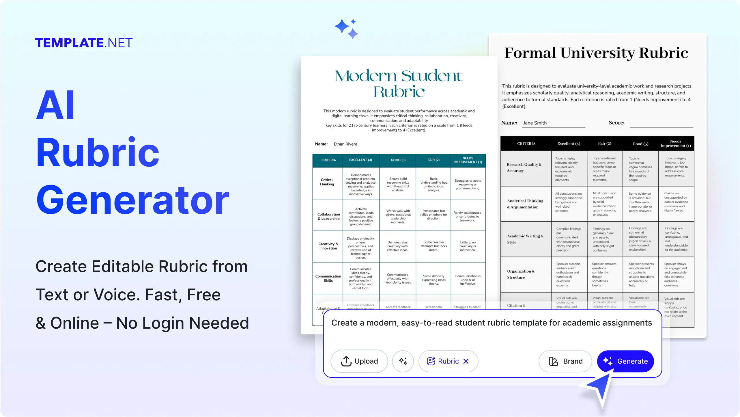 Free AI Rubric Generator, Free Online Rubric Maker