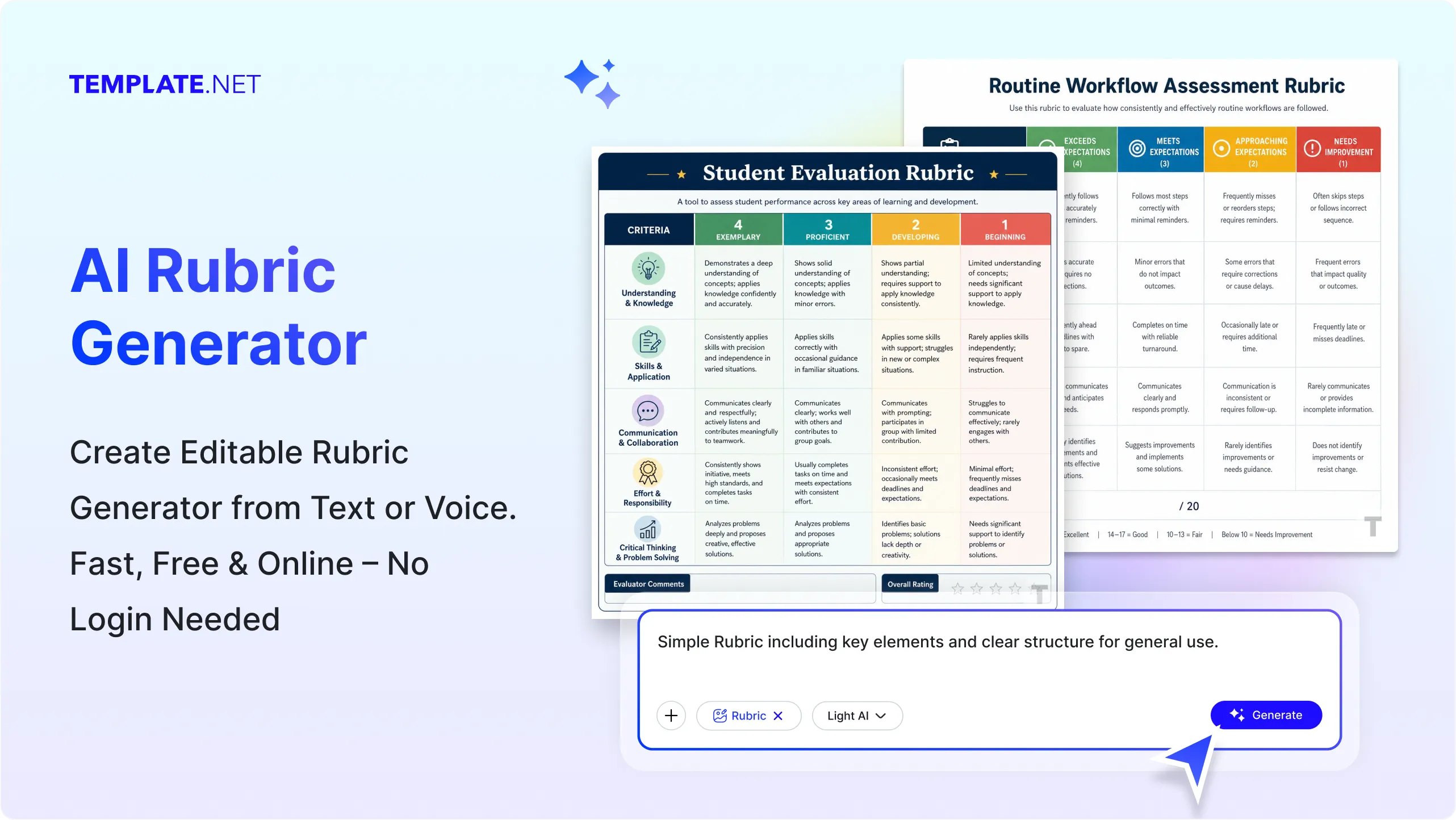 Free AI Rubric Generator, Create Rubric Image Designs Online [ No Signup ]