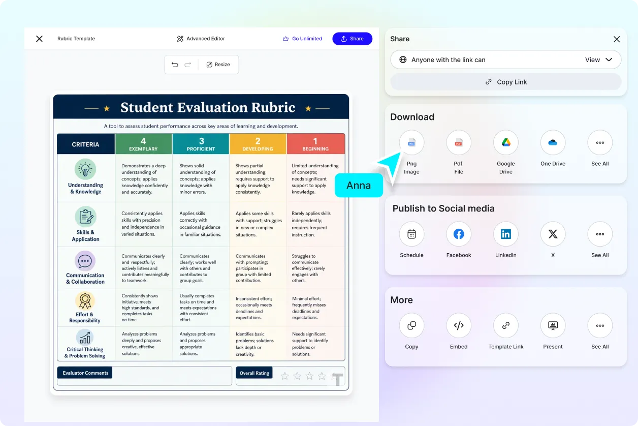 Free AI Rubric Generator, Create Rubric Image Designs Online [ No Signup ]
