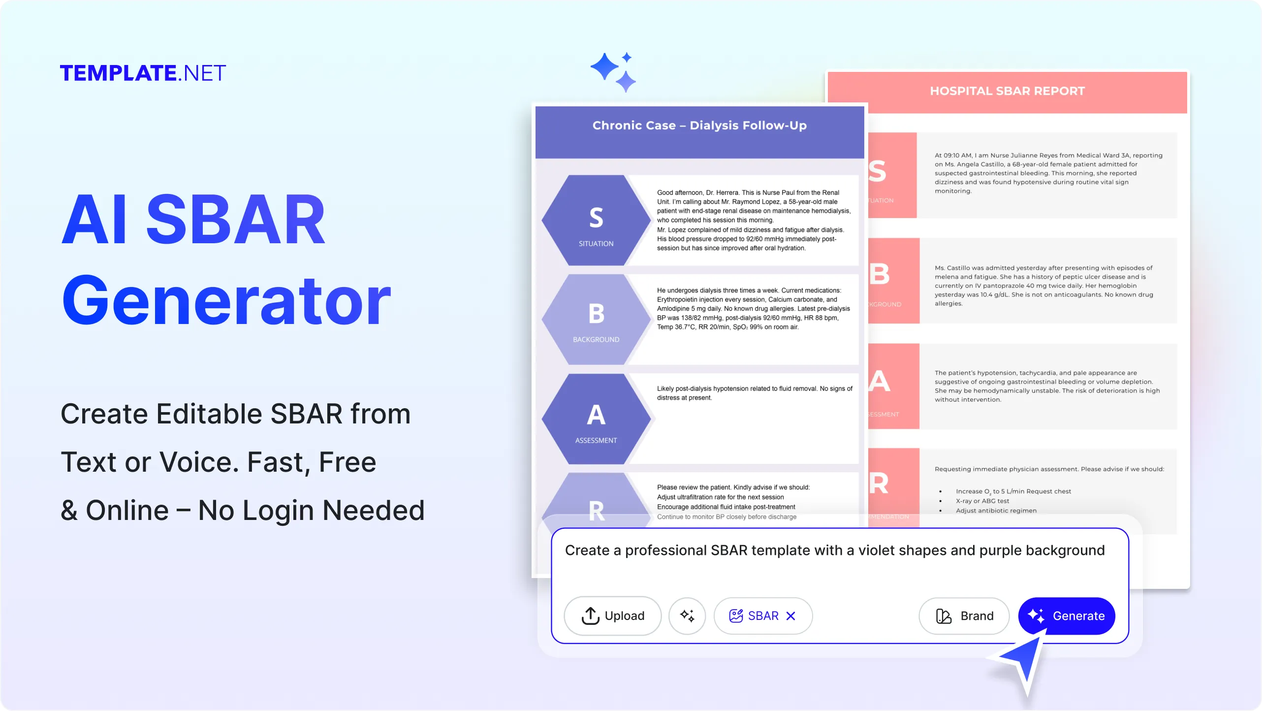 Free AI SBAR Generator, Online SBAR Communication Tool