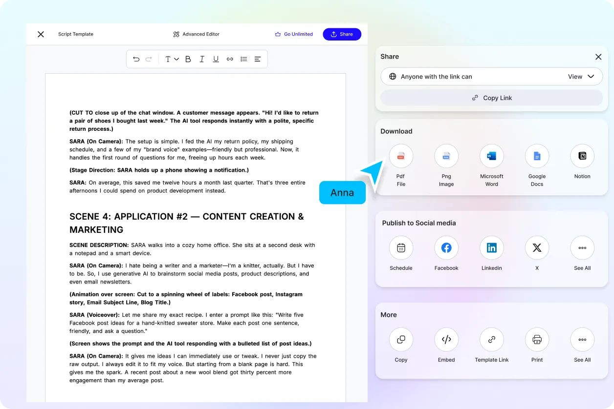 Free AI Script Generator, Free Script Writing Tool Online