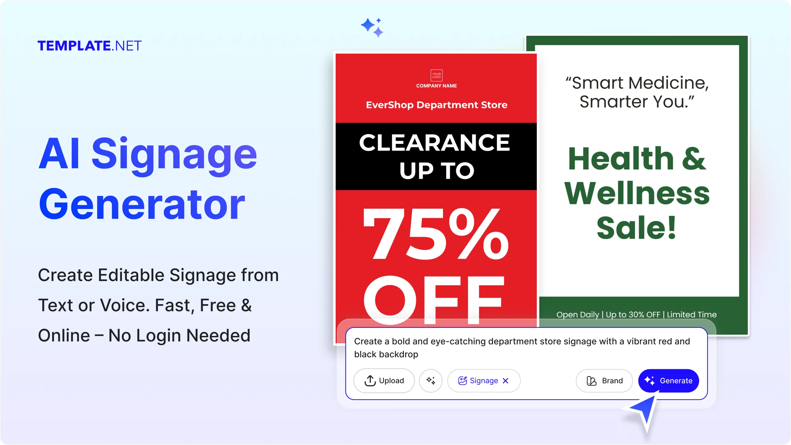 Free AI Signage Generator, Free AI Signage Maker [ No Signup ]