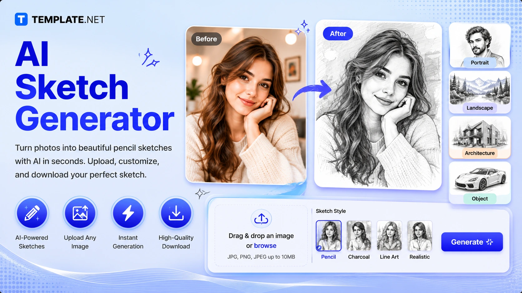 Free AI Sketch Generator – Turn Photos into Sketches Online