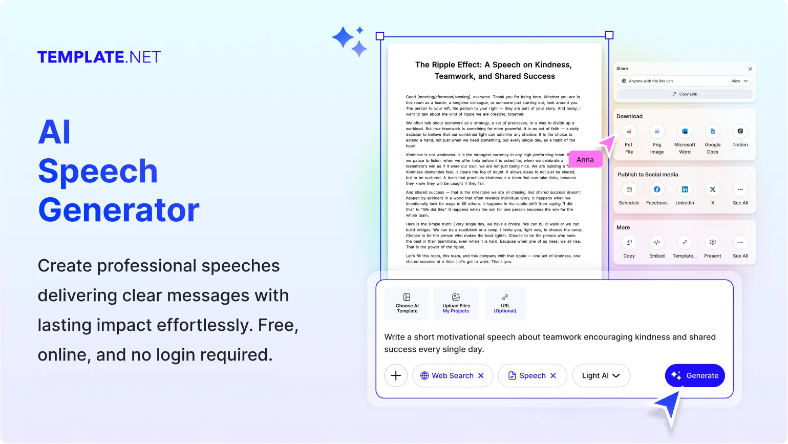 Free AI Speech Generator | AI Speech Writer Online [ No Signup ]
