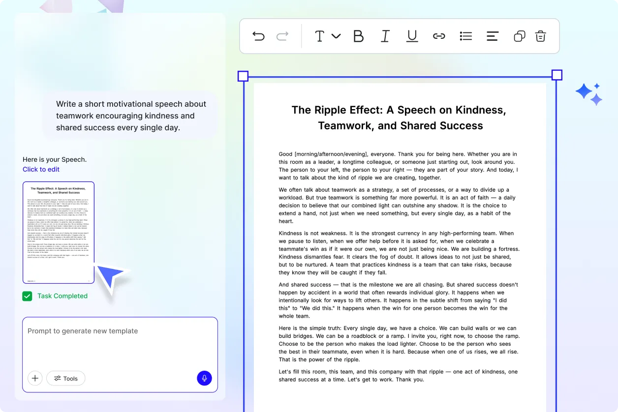 Free AI Speech Generator | AI Speech Writer Online [ No Signup ]