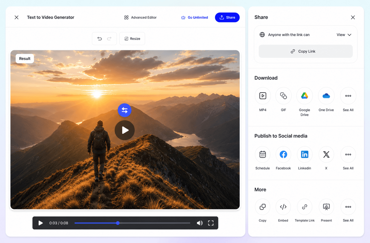 AI Text to Video Generator Online – Create AI Videos from Text Prompts
