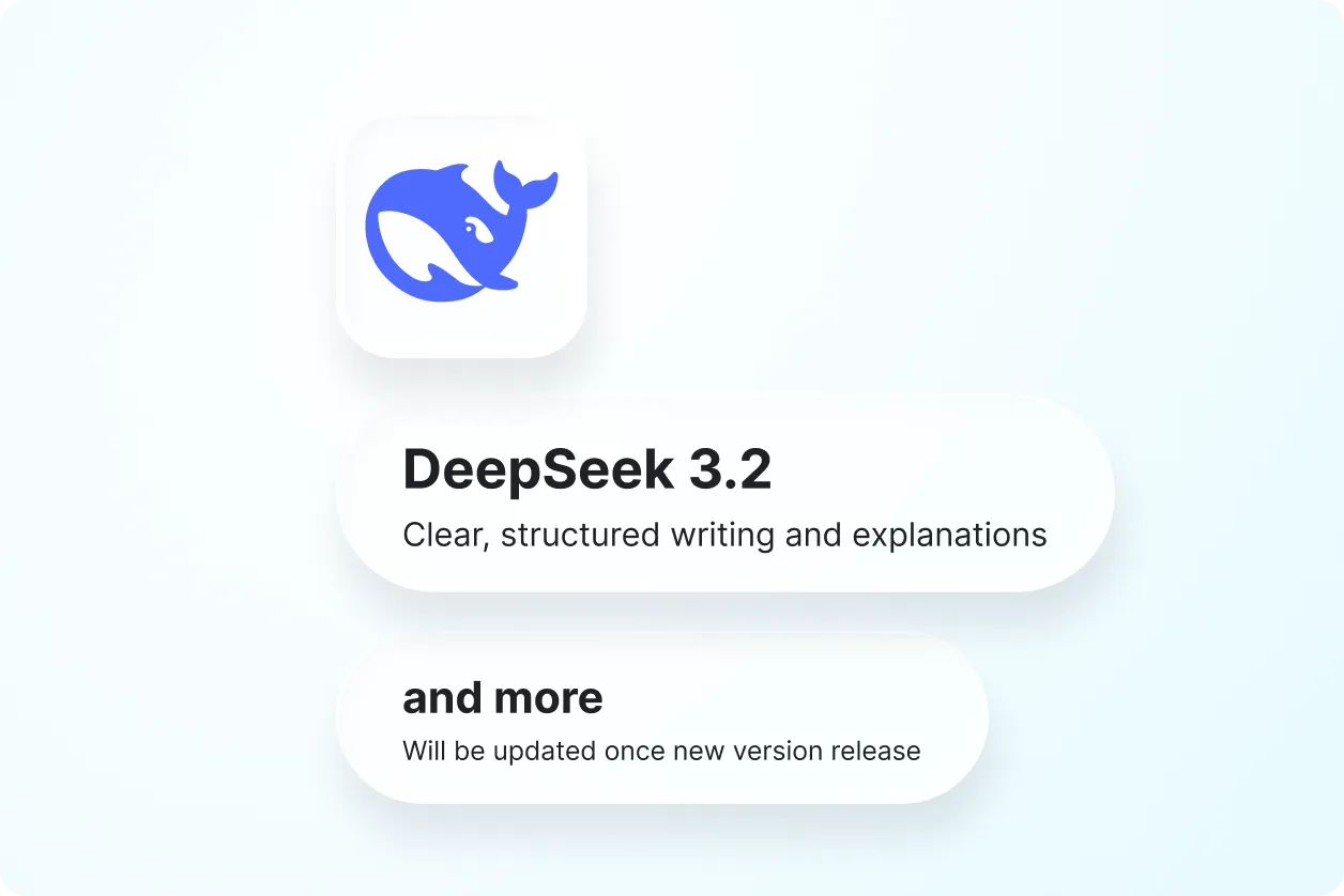 Chat with Deepseek 3.2 Try for free.