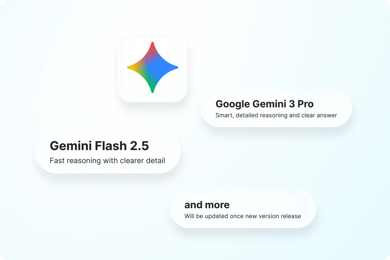 Chat with Google Gemini 3 Pro, Flash, Imagen & Veo 3.1 Try for free.