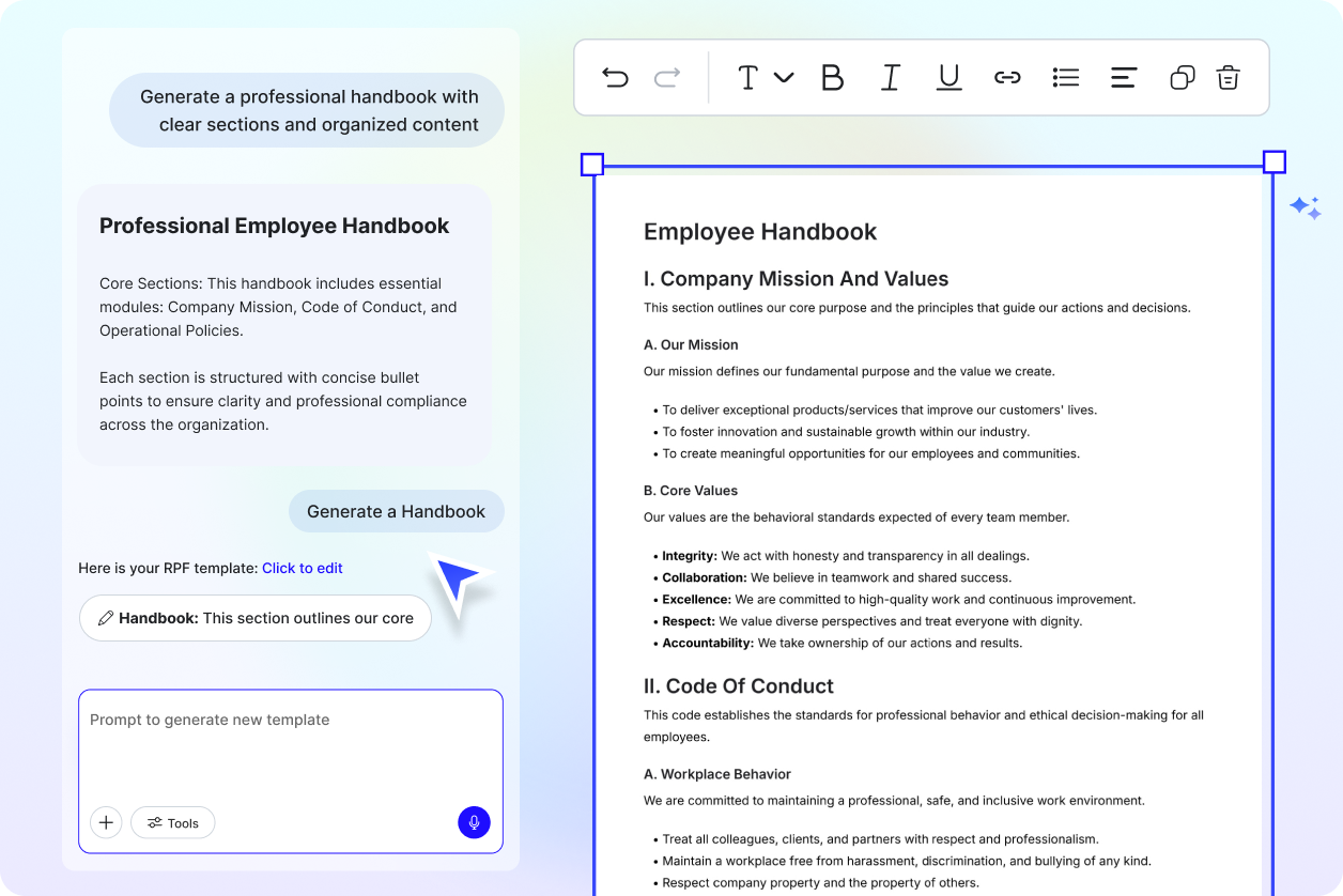 Free AI Handbook Generator Online, AI Employee & Company Handbook Maker ...