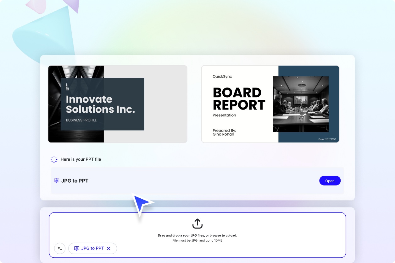 Free AI JPG Images to PPT Presentation Generator | Free Convert Images into PPT Slides Online