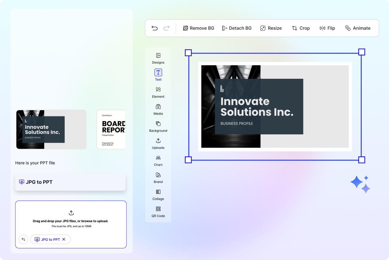 Free AI JPG Images to PPT Presentation Generator | Free Convert Images into PPT Slides Online