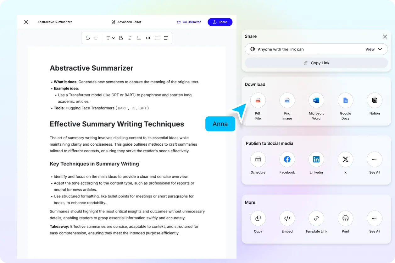 Free AI Summarizer, Online Text Summarizer Tool