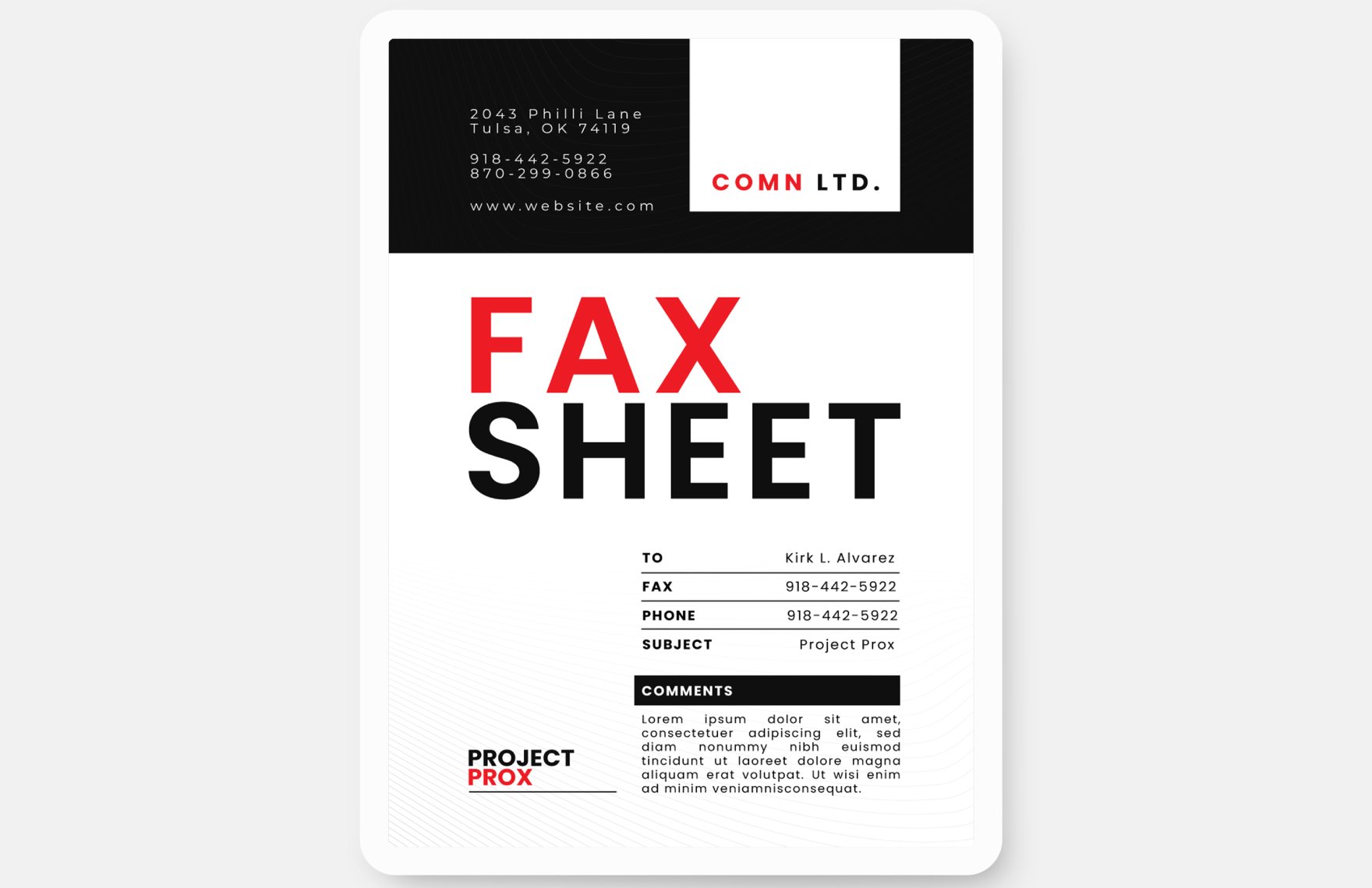 Fax Sheet