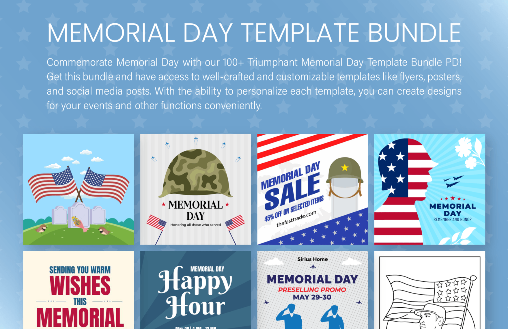 50+ Triumphant Memorial Day Template Bundle