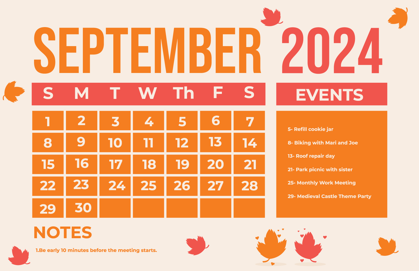 September 2024 Calendars