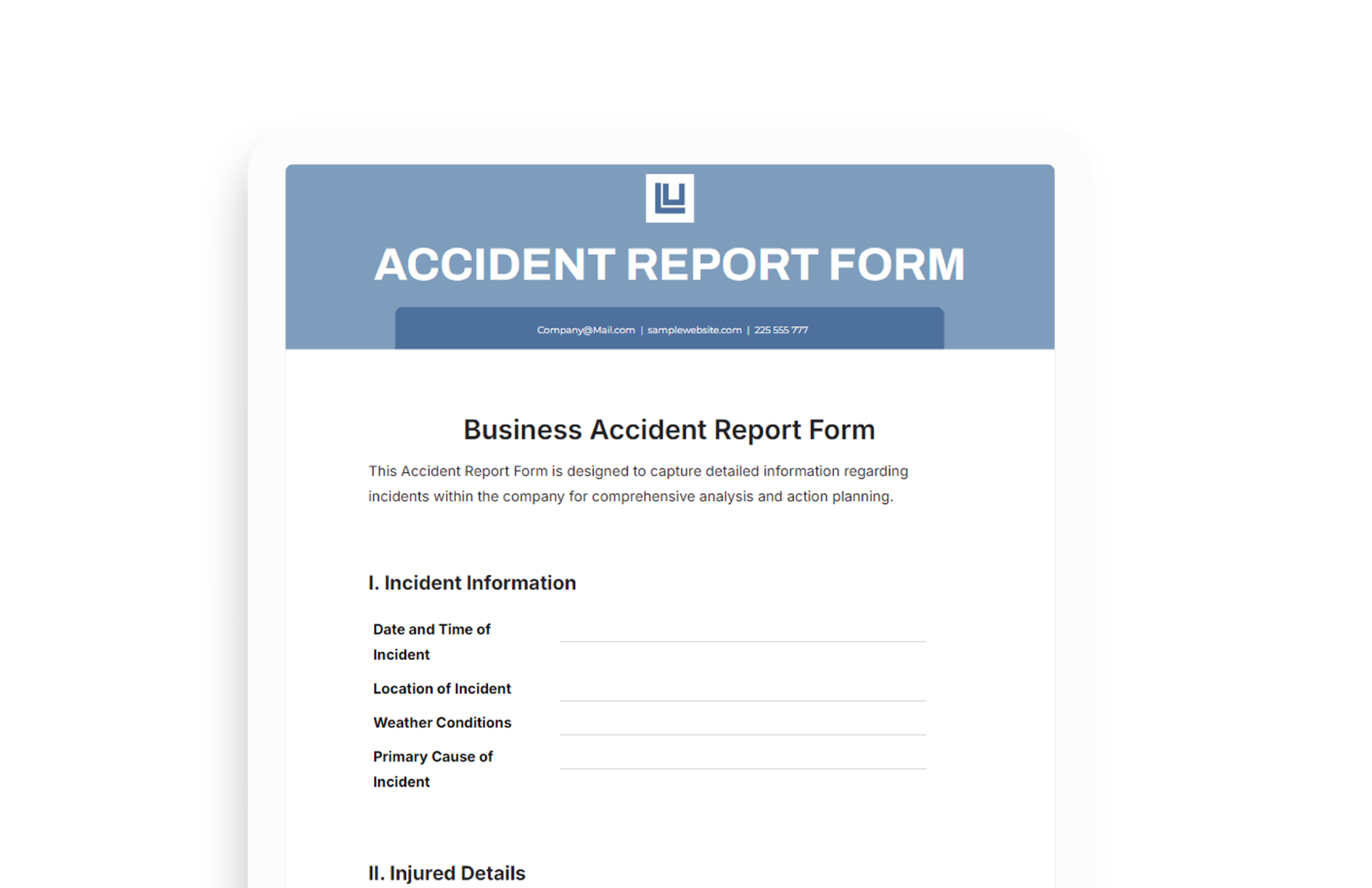 Accident Report Forms