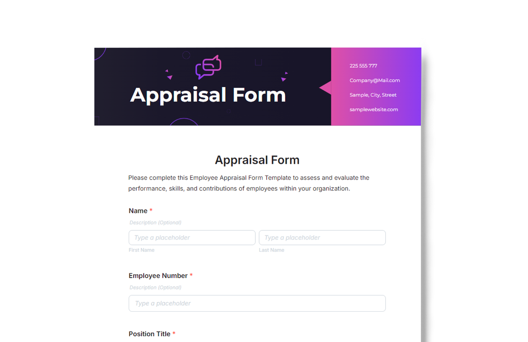 Appraisal Forms