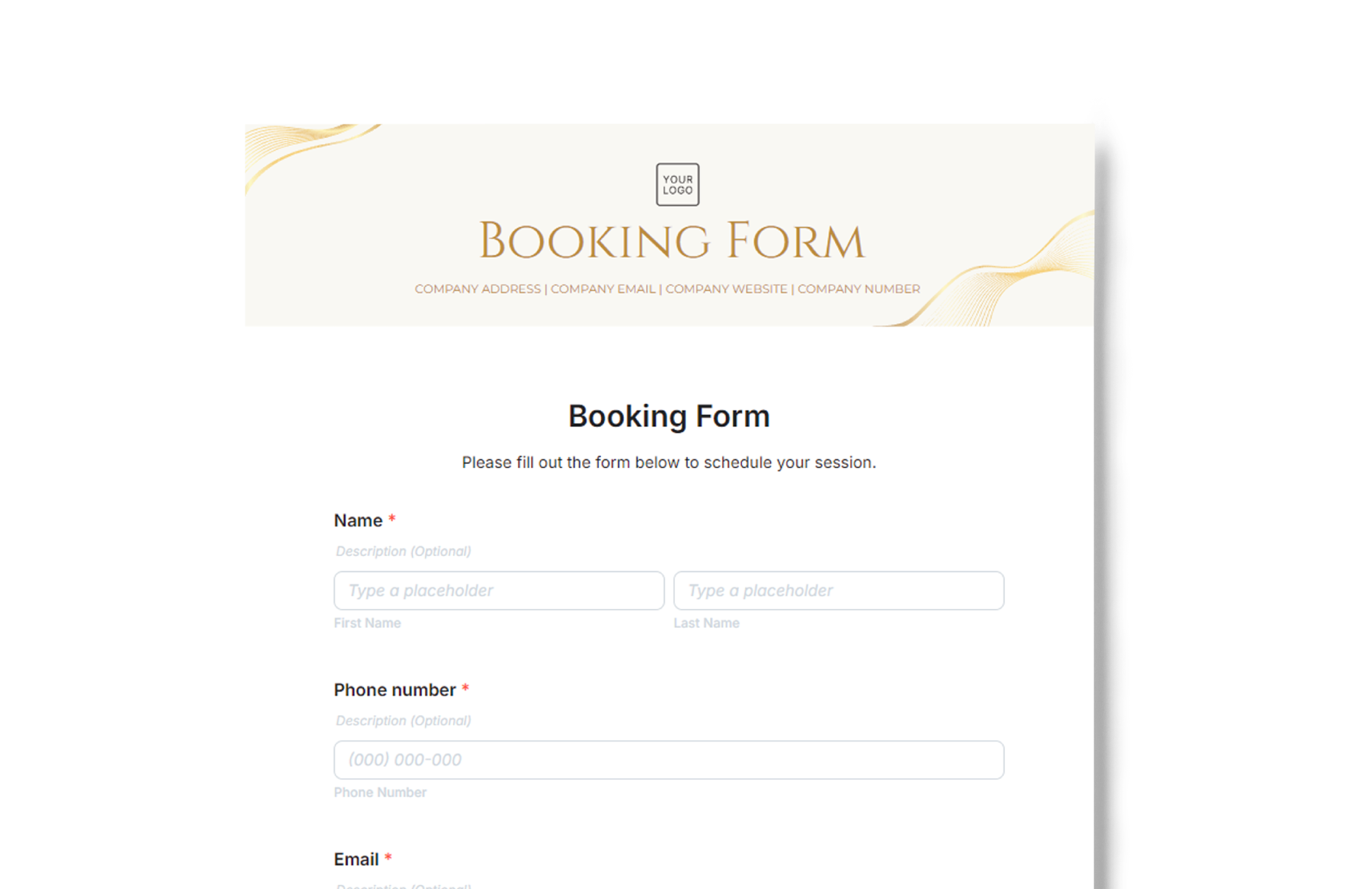 Booking Forms