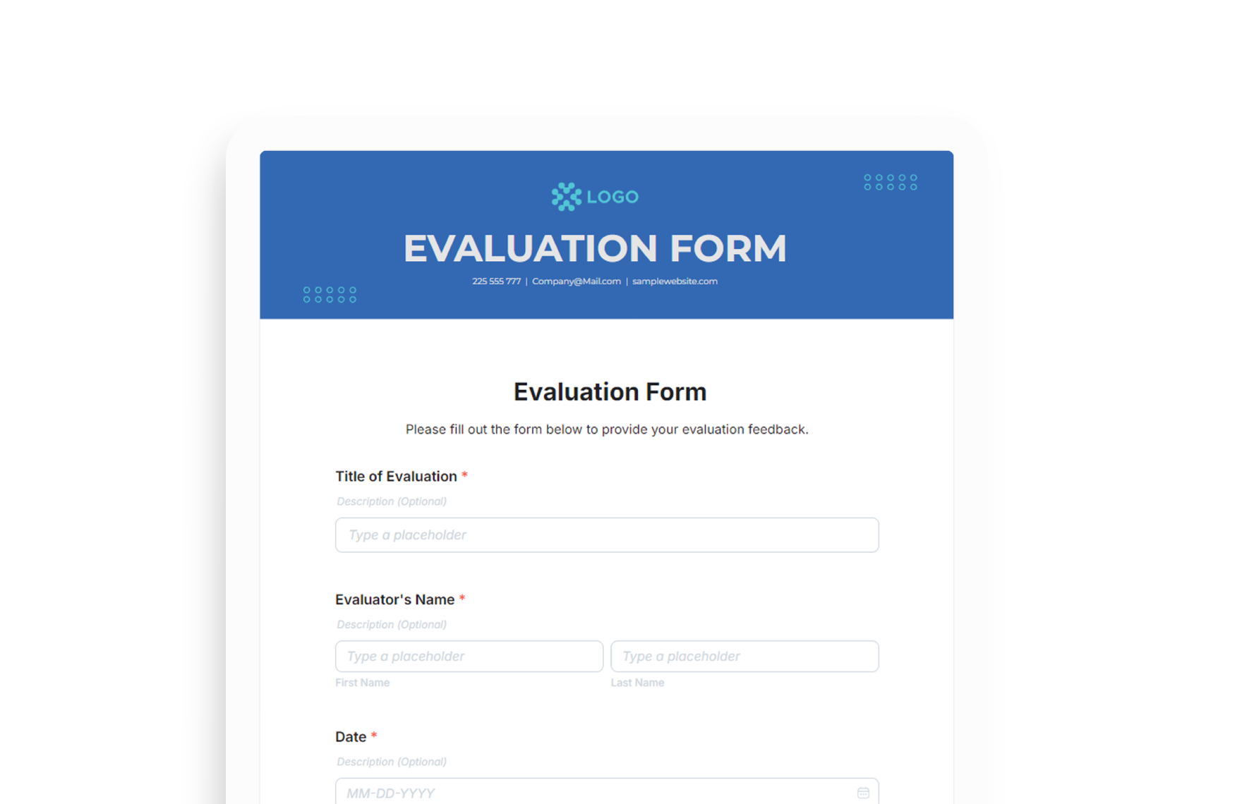 Evaluation Forms