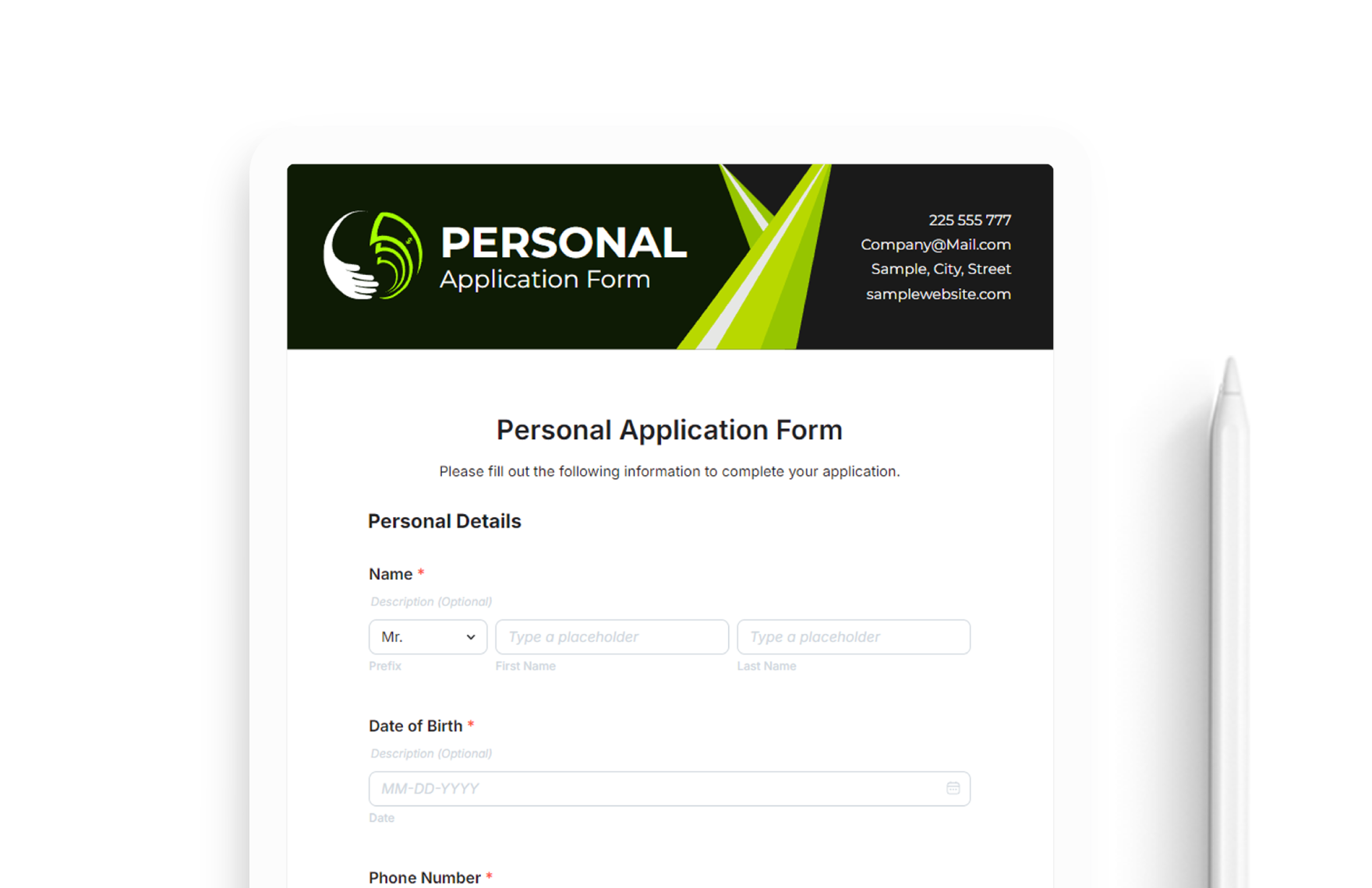 Personal Forms