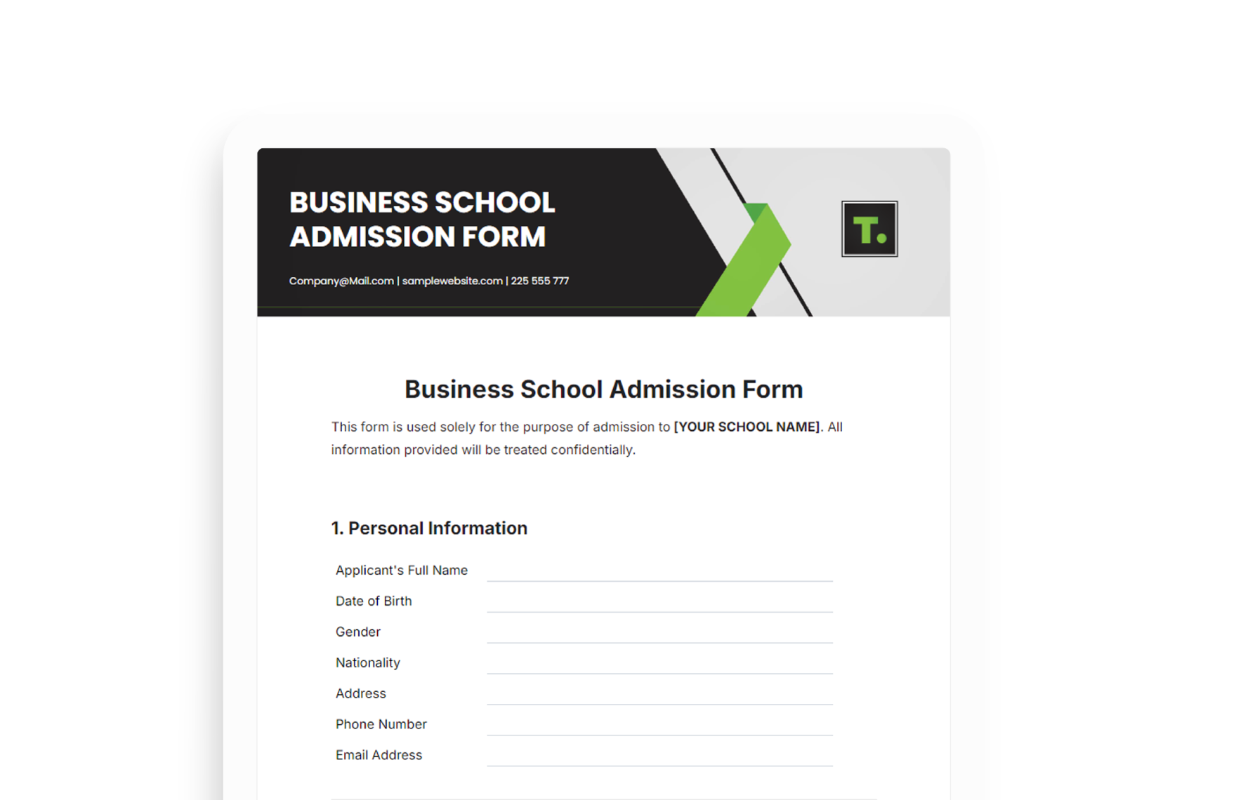 School Admission Forms 