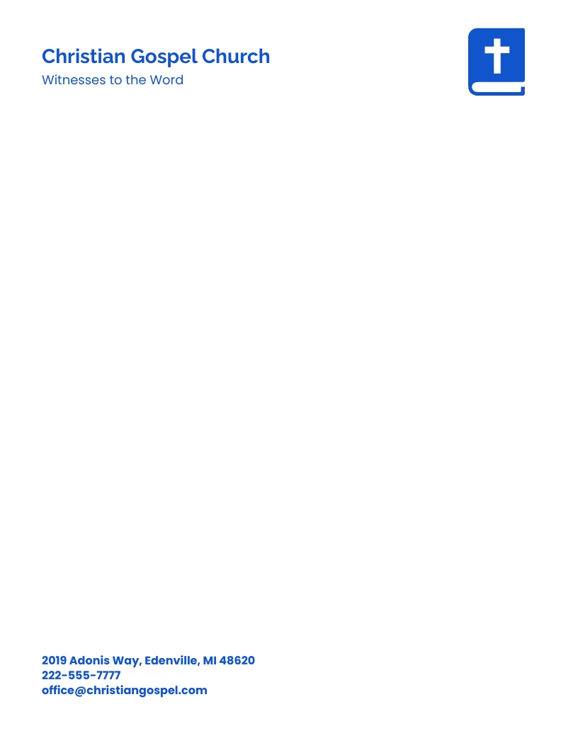 Free Simple Church Letterhead Template - Download in Word, Google Docs ...