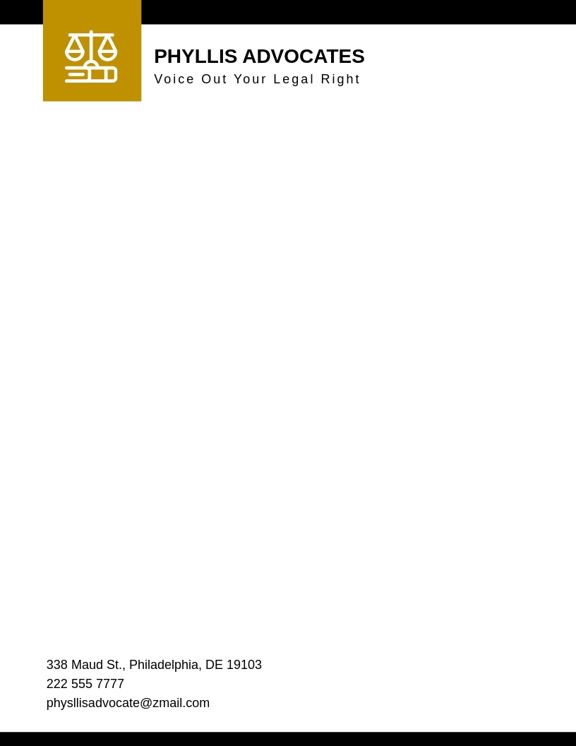 FREE Advocate Letterhead Template Download in Word, Google Docs, PDF