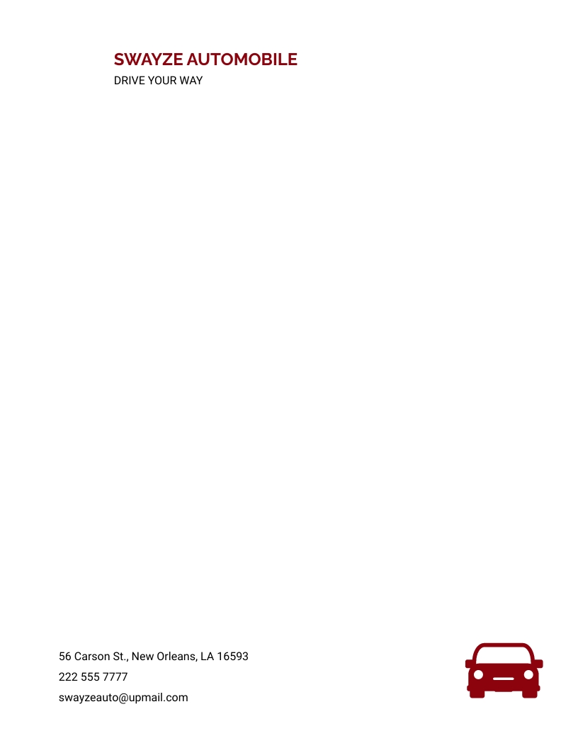 FREE Car Letterhead Word - Template Download | Template.net