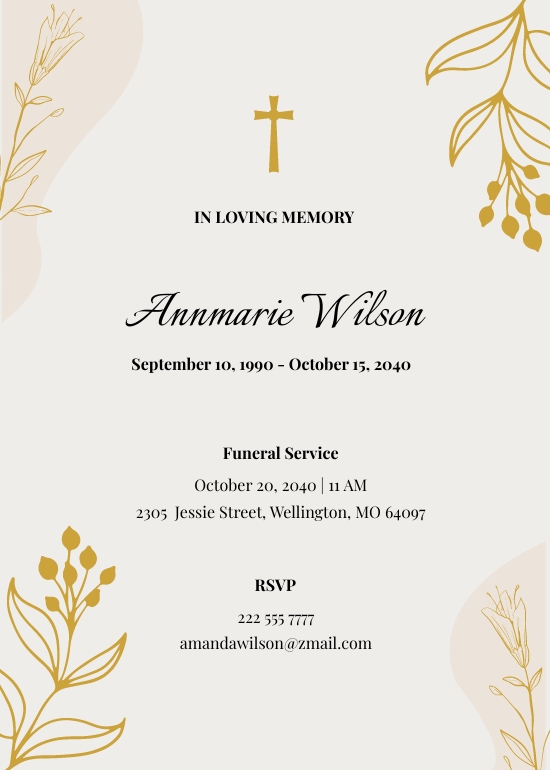 Funeral Flower Card Template - Download in Word, Google Docs, PDF ...