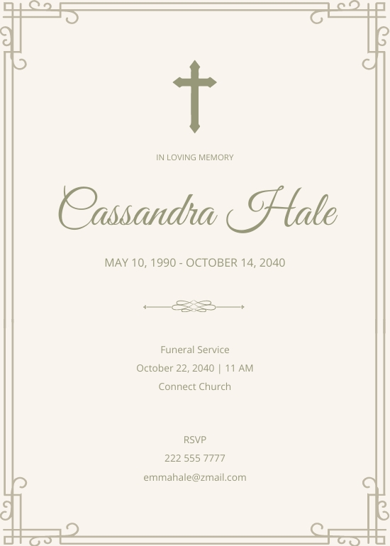 FREE Catholic Funeral Template Download in Word, Google Docs, PDF