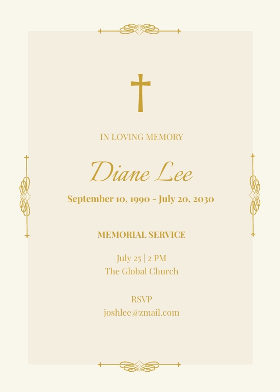 FREE Funeral Memorial Invitation Template - Download in Word, Google ...