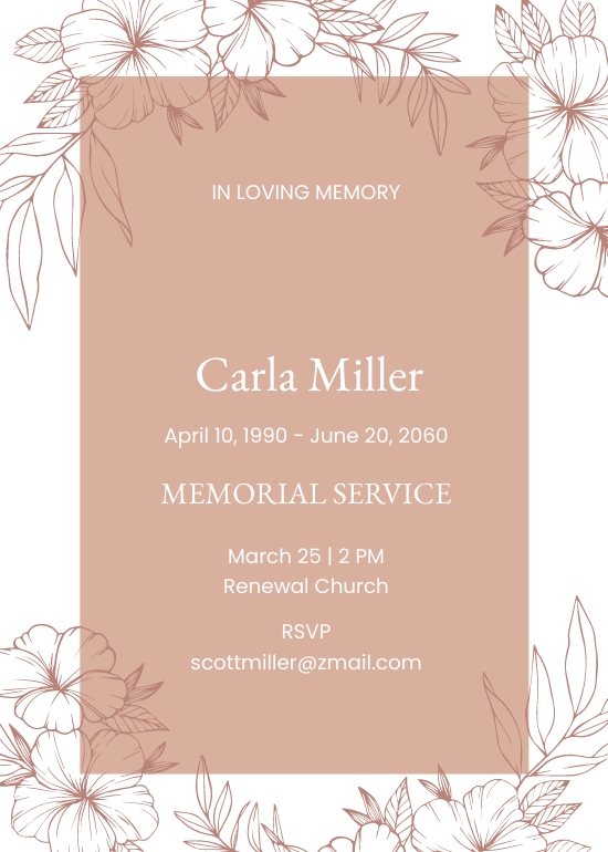 FREE Eulogy Funeral Invitation Template - Download in Word, Google Docs ...