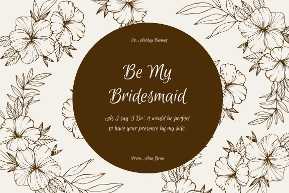FREE Bridesmaid Card Template Download in Word Google Docs PDF