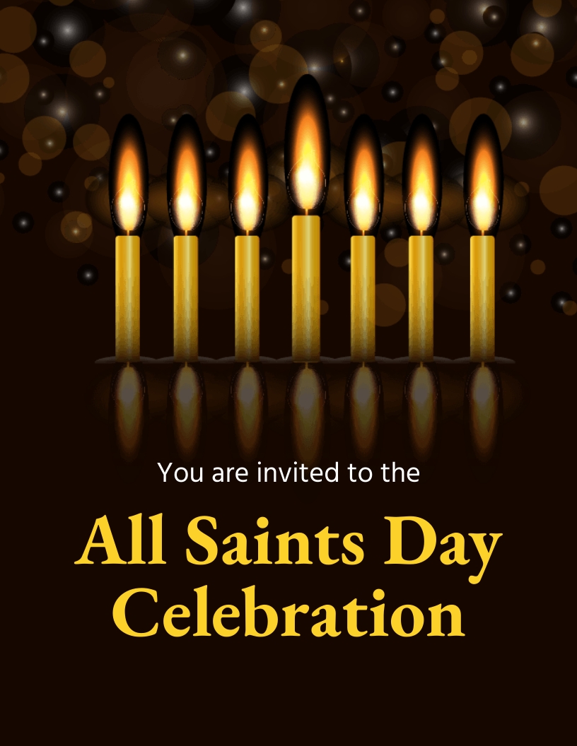 Free All Saints Day Invitation Flyer Template Download in Word