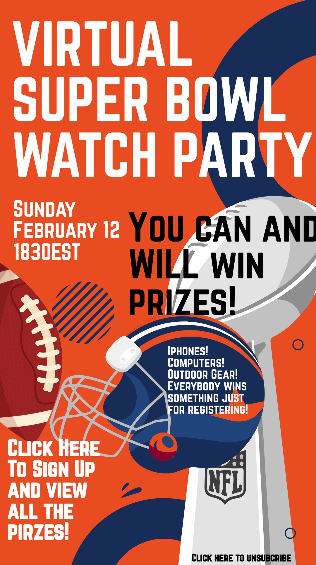 Free Super Bowl Watch Party   Banner Template - Download in PNG, JPG