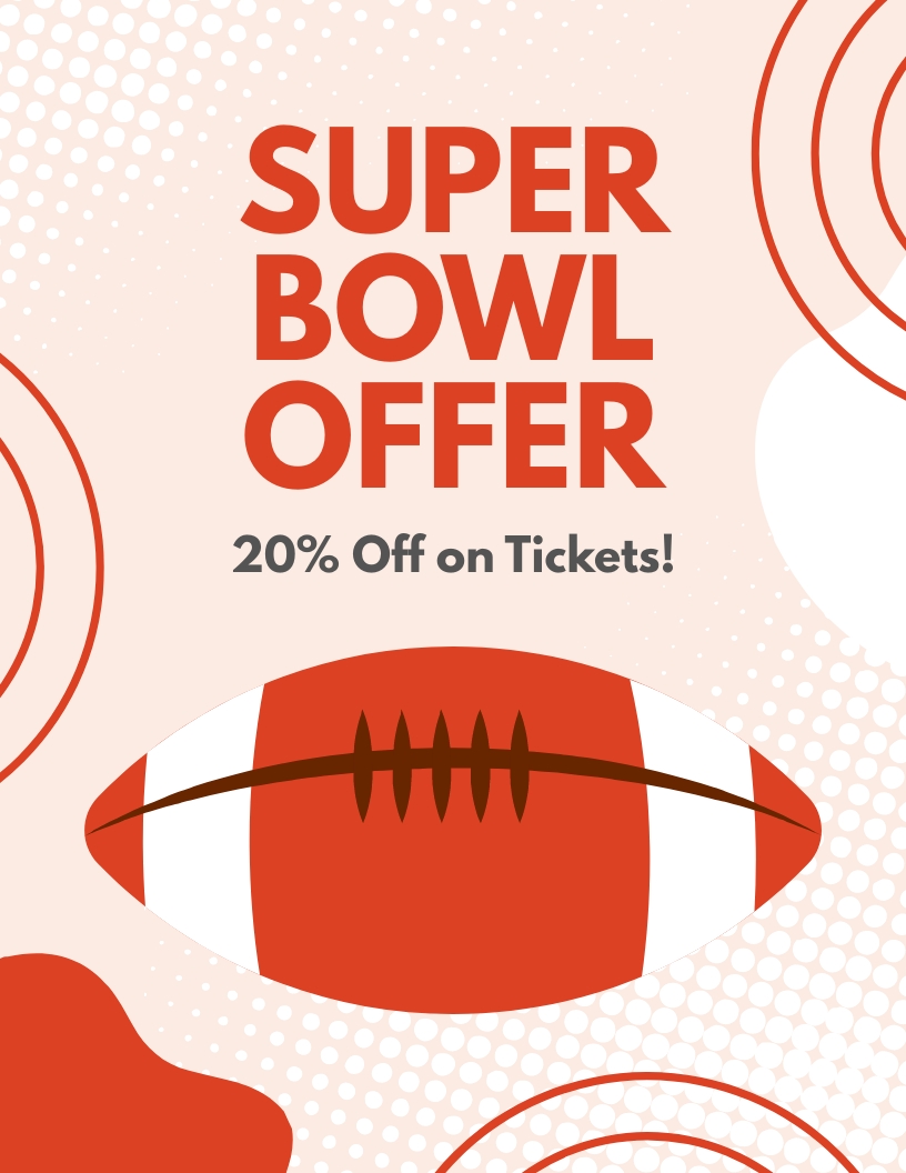 Free Super Bowl Watch Party Flyer Template - Download in Word