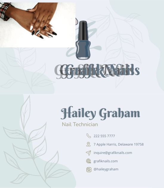 Free Nail Technician Business Card Template