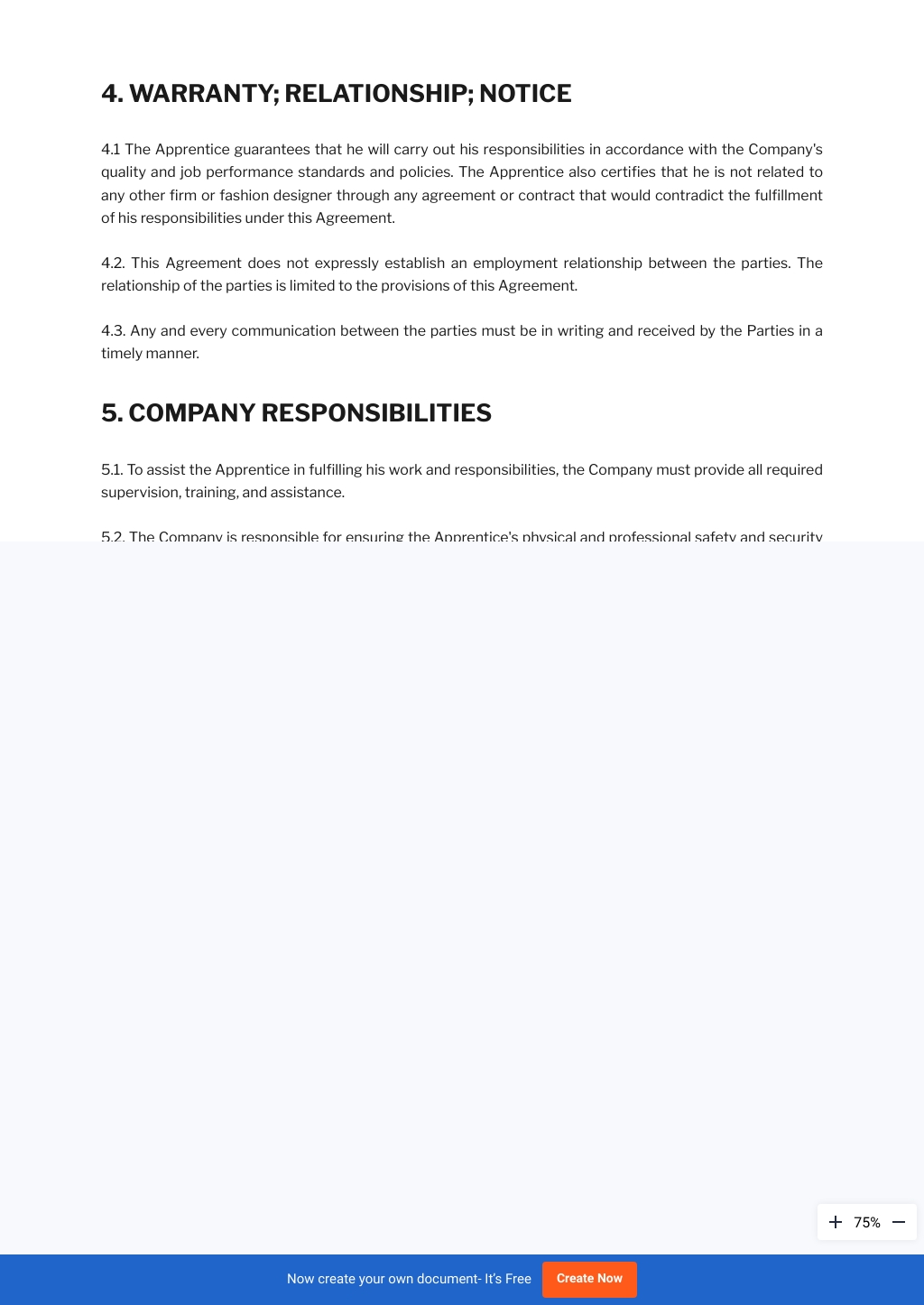 Fashion Designer Apprenticeship Agreement Template Download in Word, Google Docs, Apple Pages