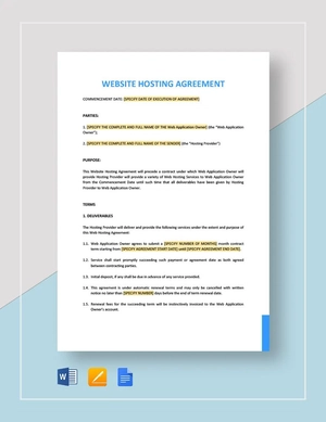 Hosting Agreement Template