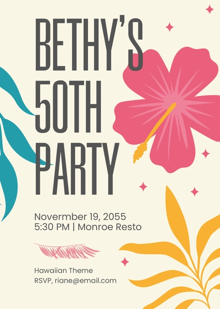 Happy 50th Birthday Invitation Template