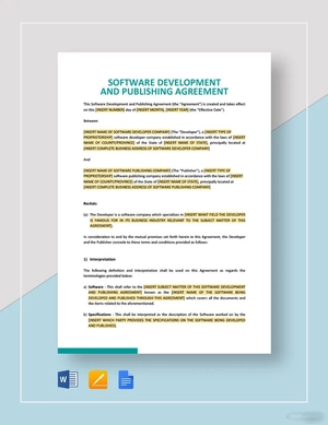 Software Development and Publishing Agreement Template