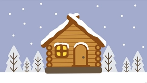 Winter Cabin Background