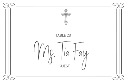 Cross Baptism Place Card