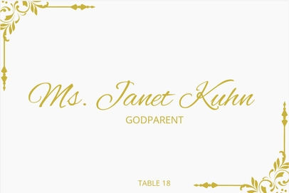 Gold Baptism Place Card