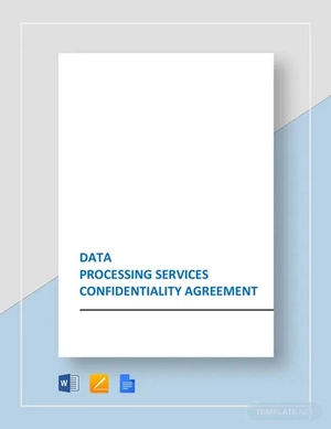 Data Processing Services Confidentiality Agreement Template Data Processing Services Confidentiality Agreement Template