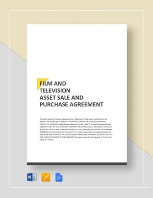 Film & Television Asset Sale and Purchase Agreement Template