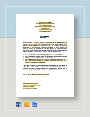 Affidavit Template