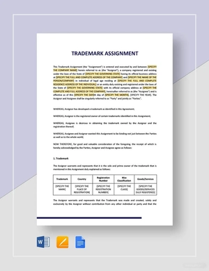 Trademark Assignment Template