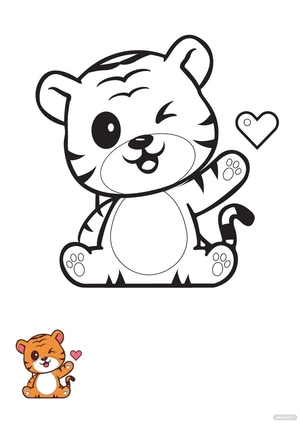 Baby Tiger Coloring Page